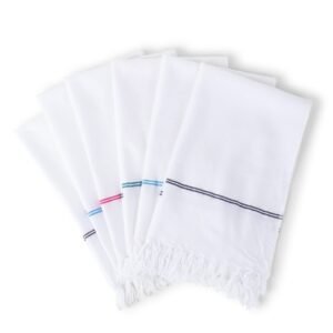 100% Pure Cotton Napkins – Pack of 6 - White Lining