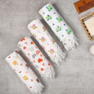 Floral Giza Cotton Bath Towel – Ultra-Soft, Feather Light