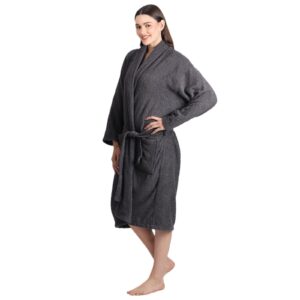 ZAHYA Unisex Cotton Bathrobe - Grey