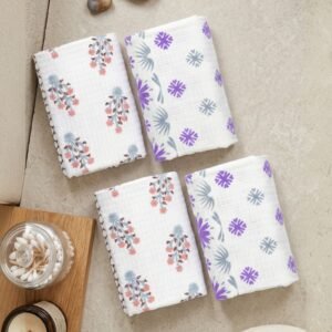 100% Cotton Eco Bath Towels Pack of 4 | Soft & Absorbent | 60x30 Inches