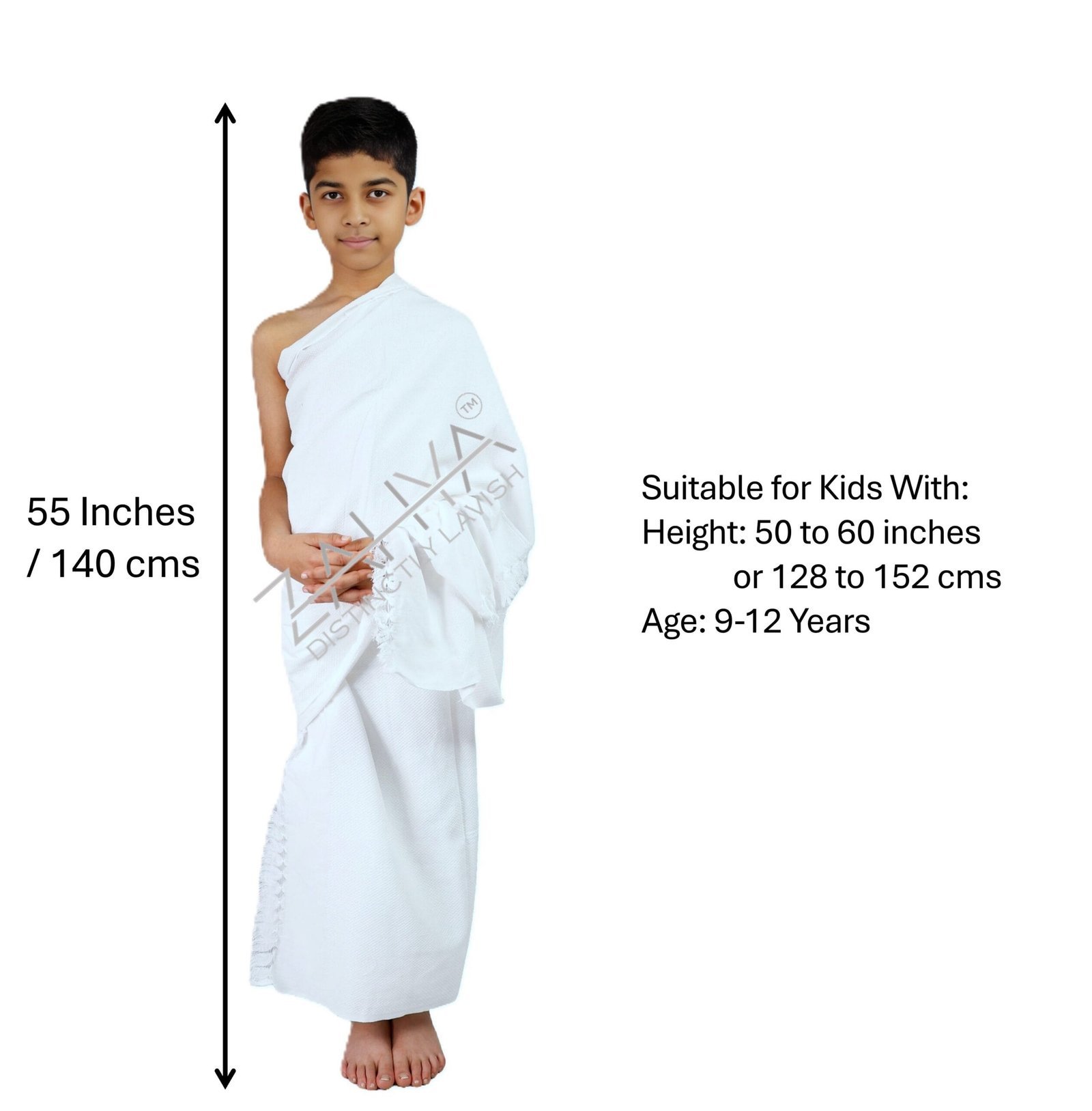 Cooltex Kids Ihram – 9 – 12 Years – Soft and Breathable - Image 2